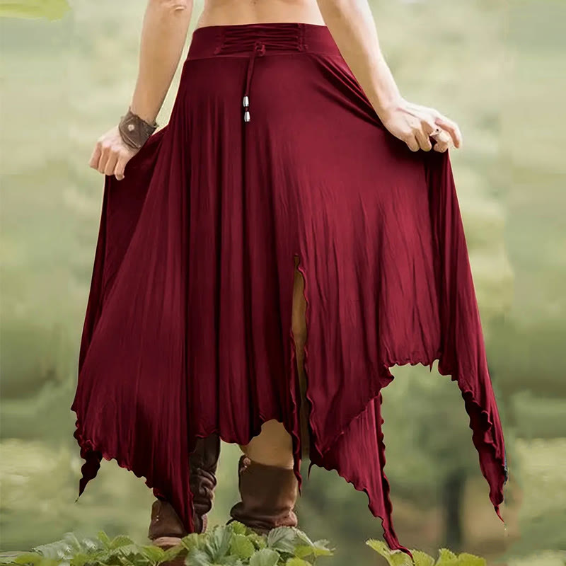 Vestido estilo bohemio Olivenorma con falda midi con abertura y cordón ajustable - image 8