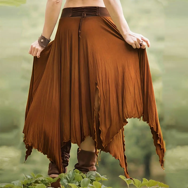 Vestido estilo bohemio Olivenorma con falda midi con abertura y cordón ajustable - image 3