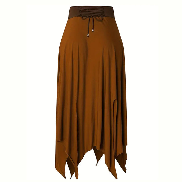 Vestido estilo bohemio Olivenorma con falda midi con abertura y cordón ajustable - image 5