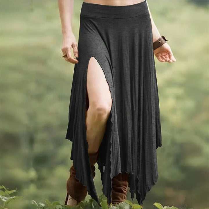 Vestido estilo bohemio Olivenorma con falda midi con abertura y cordón ajustable - Gris - XXL - image 11