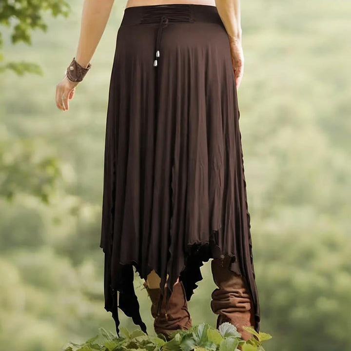 Vestido estilo bohemio Olivenorma con falda midi con abertura y cordón ajustable - image 28