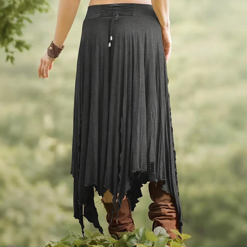 Vestido estilo bohemio Olivenorma con falda midi con abertura y cordón ajustable - image 12
