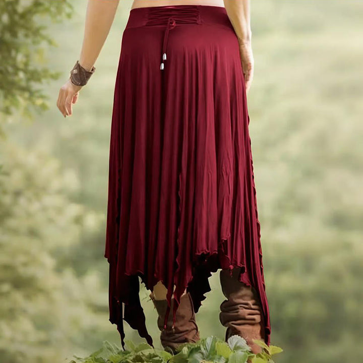 Vestido estilo bohemio Olivenorma con falda midi con abertura y cordón ajustable - image 7