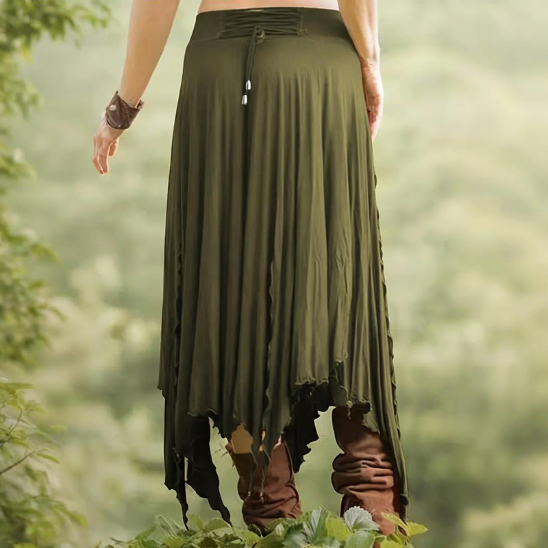 Vestido estilo bohemio Olivenorma con falda midi con abertura y cordón ajustable - image 20