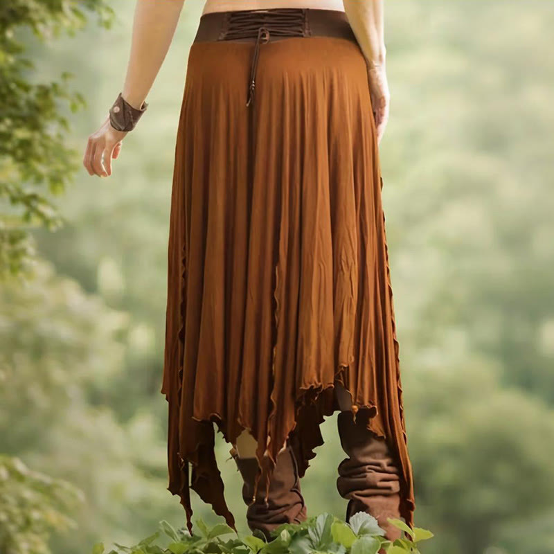 Vestido estilo bohemio Olivenorma con falda midi con abertura y cordón ajustable - image 2