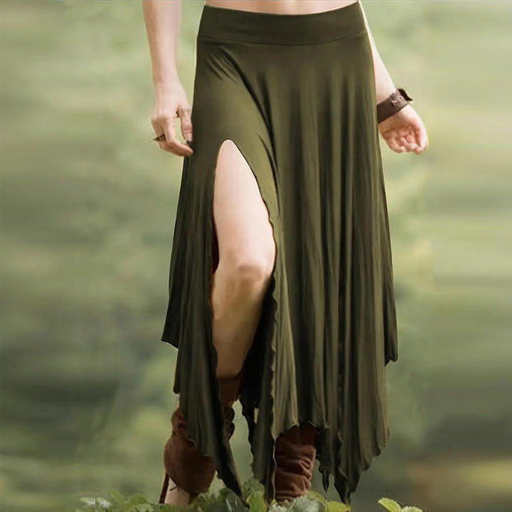 Vestido estilo bohemio Olivenorma con falda midi con abertura y cordón ajustable - Verde - XXL - image 19