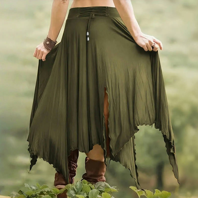 Vestido estilo bohemio Olivenorma con falda midi con abertura y cordón ajustable - image 21