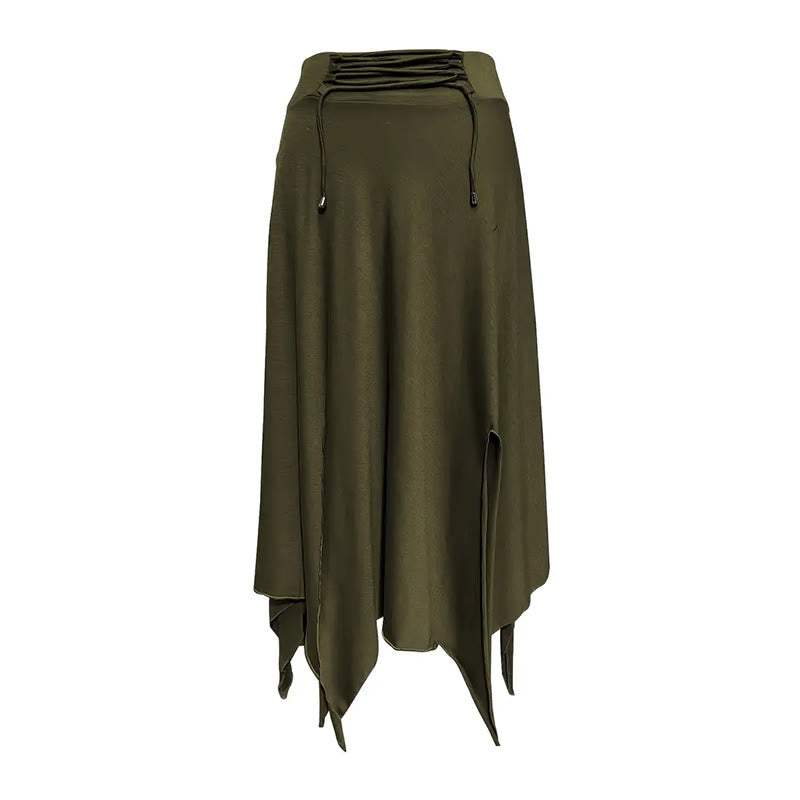 Vestido estilo bohemio Olivenorma con falda midi con abertura y cordón ajustable - image 23