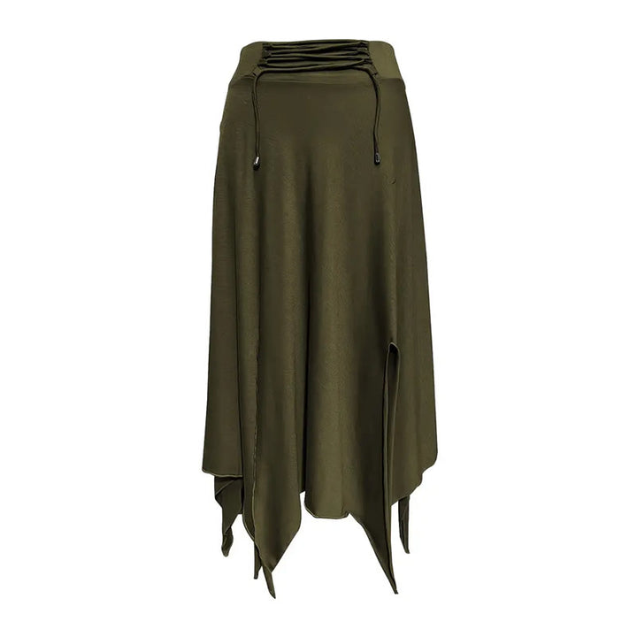 Vestido estilo bohemio Olivenorma con falda midi con abertura y cordón ajustable - image 23