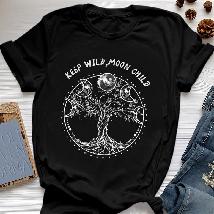 Camisetas de Olivenorma "KEEP WILD, MOON CHILD" con las fases lunares del Árbol de la Vida - Negro - 2XL - image 6