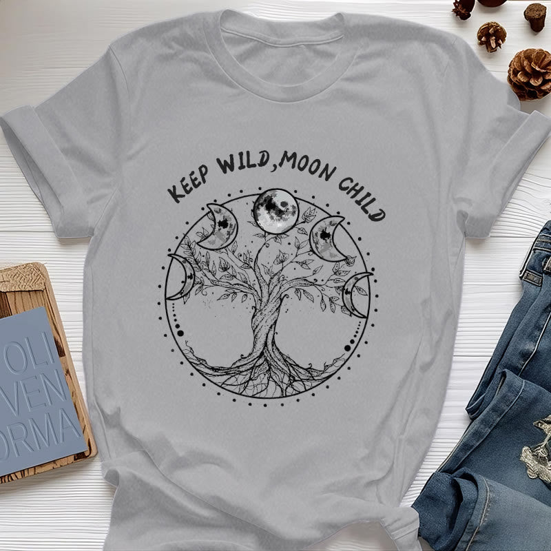 Camisetas de Olivenorma "KEEP WILD, MOON CHILD" con las fases lunares del Árbol de la Vida - Gris - 2XL - image 8