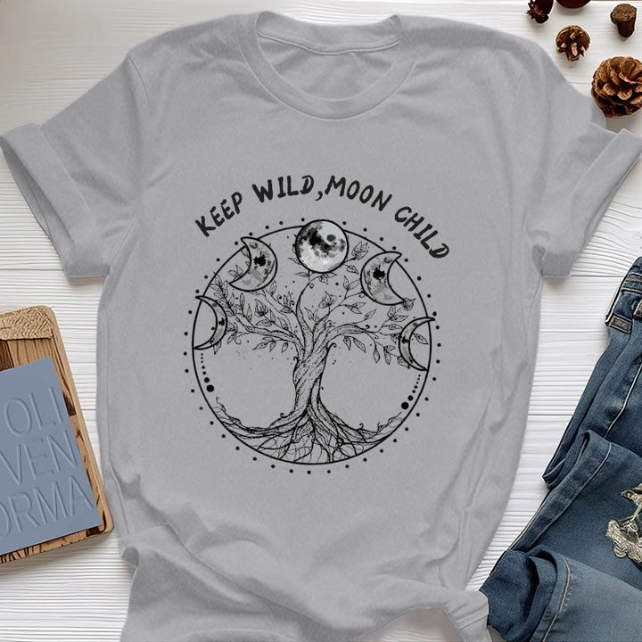 Camisetas de Olivenorma "KEEP WILD, MOON CHILD" con las fases lunares del Árbol de la Vida - Gris - 2XL - image 8