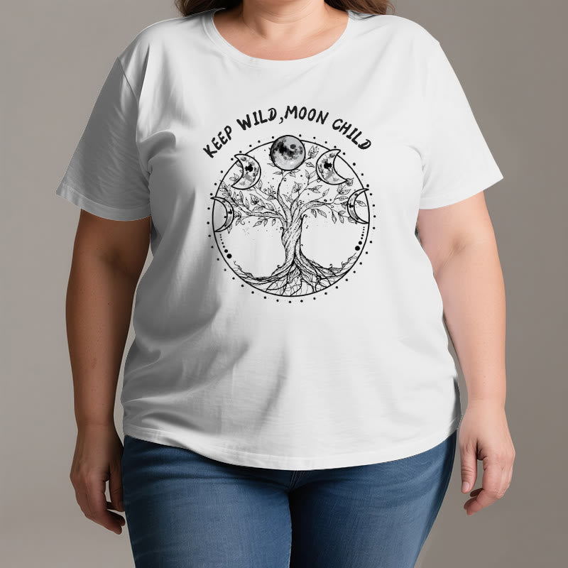 Camisetas de Olivenorma "KEEP WILD, MOON CHILD" con las fases lunares del Árbol de la Vida - image 4