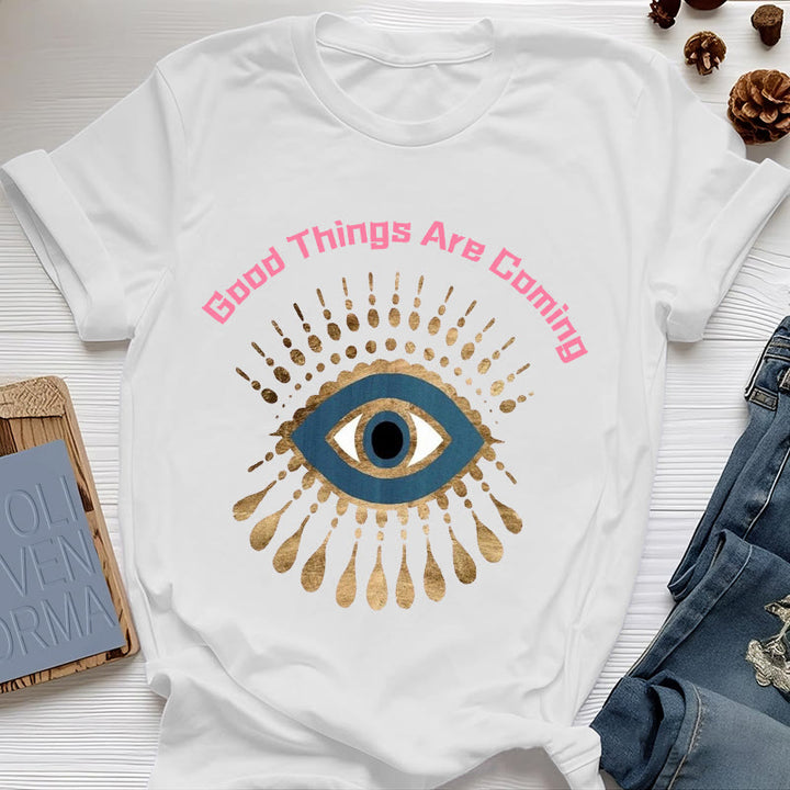 Olivenorma "SE VENGAN COSAS BUENAS" Camiseta de mal de ojo - Blanco - 2XL - image 6