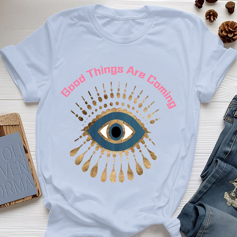 Olivenorma "SE VENGAN COSAS BUENAS" Camiseta de mal de ojo - Azul - 2XL - image 14