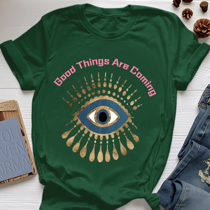 Olivenorma "SE VENGAN COSAS BUENAS" Camiseta de mal de ojo - Verde oscuro - 2XL - image 20