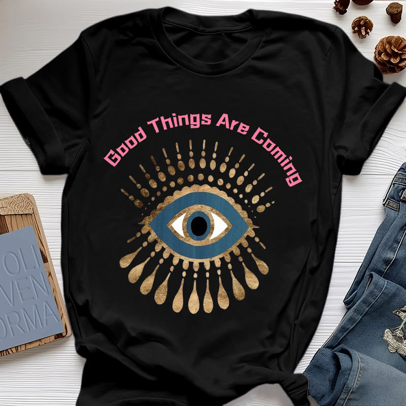 Olivenorma "SE VENGAN COSAS BUENAS" Camiseta de mal de ojo - Negro - 2XL - image 8