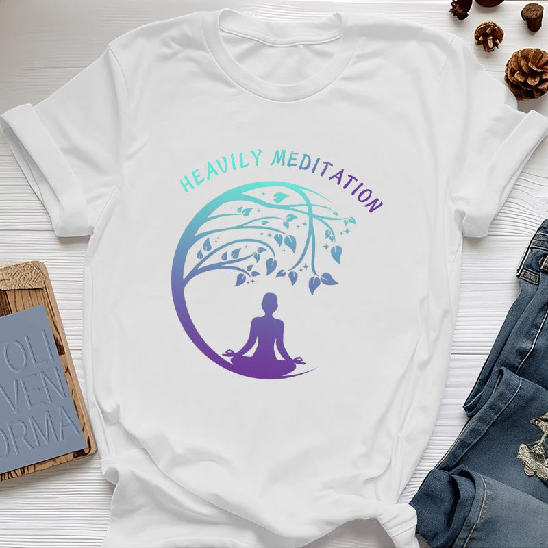 Camiseta de yoga del Árbol de la Vida "MEDITACIÓN FUERTE" de Olivenorma  - Blanco - 2XL - image 1