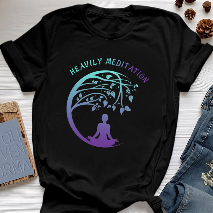Camiseta de yoga del Árbol de la Vida "MEDITACIÓN FUERTE" de Olivenorma  - Negro - 2XL - image 7