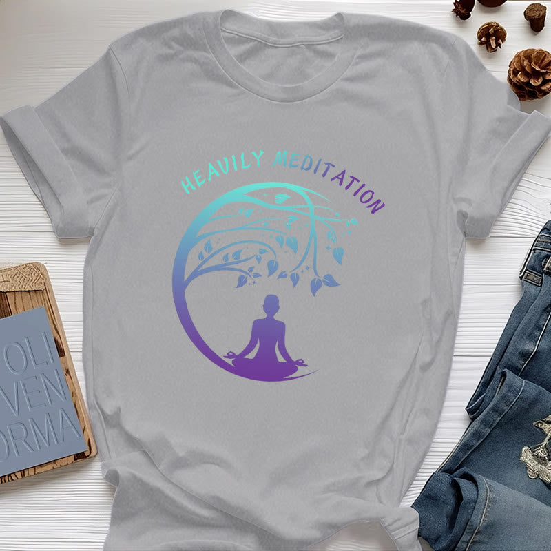 Camiseta de yoga del Árbol de la Vida "MEDITACIÓN FUERTE" de Olivenorma  - Gris - 2XL - image 9