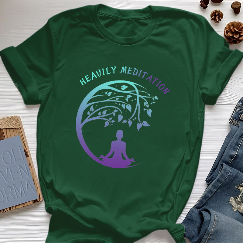 Camiseta de yoga del Árbol de la Vida "MEDITACIÓN FUERTE" de Olivenorma  - Verde oscuro - 2XL - image 21