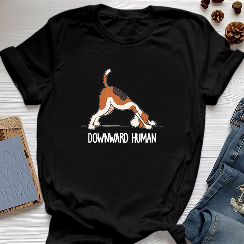 Camiseta de yoga Olivenorma con la figura humana hacia abajo
