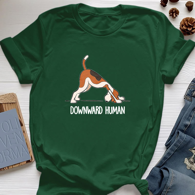 Camiseta de yoga Olivenorma con la figura humana hacia abajo