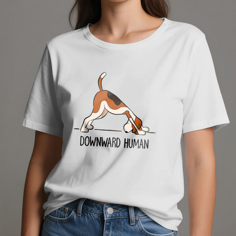 Camiseta de yoga Olivenorma con la figura humana hacia abajo