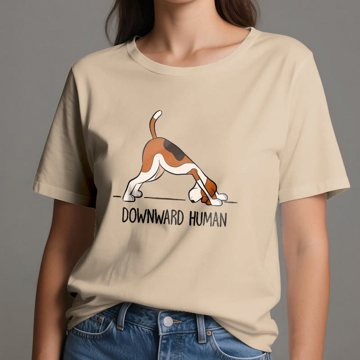 Camiseta de yoga Olivenorma con la figura humana hacia abajo