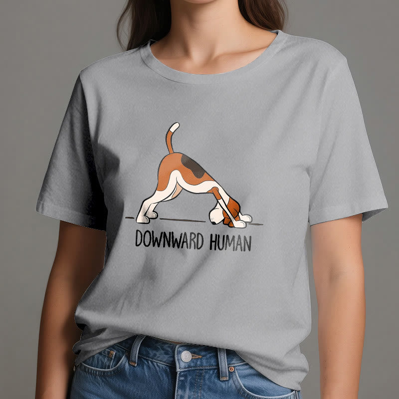 Camiseta de yoga Olivenorma con la figura humana hacia abajo