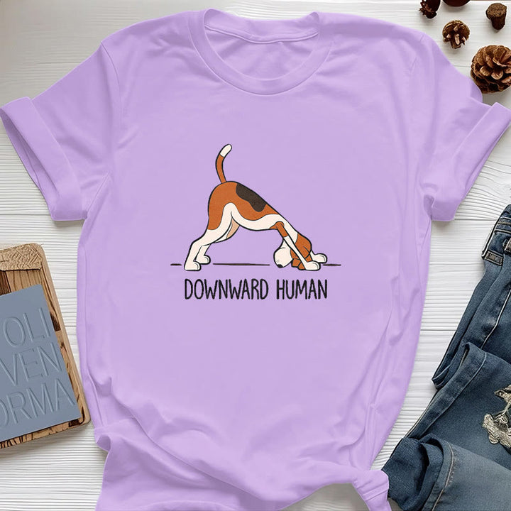 Camiseta de yoga Olivenorma con la figura humana hacia abajo