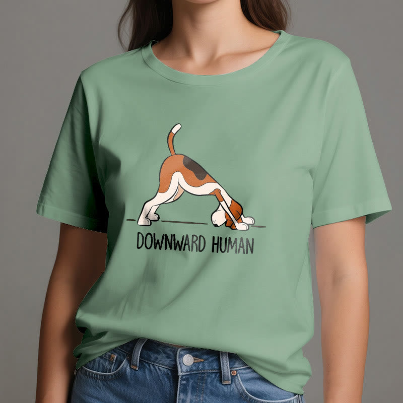 Camiseta de yoga Olivenorma con la figura humana hacia abajo