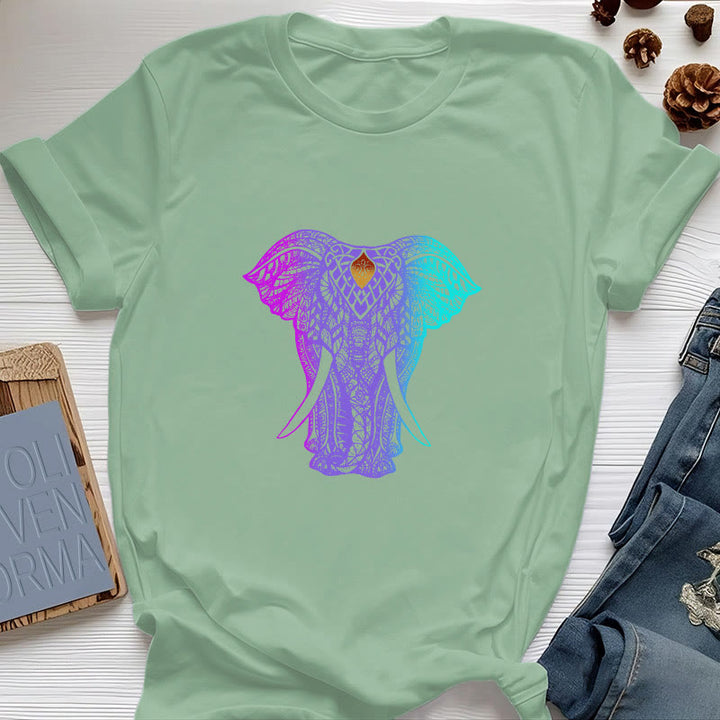 Camiseta de yoga con elefante y mandala de Olivenorma