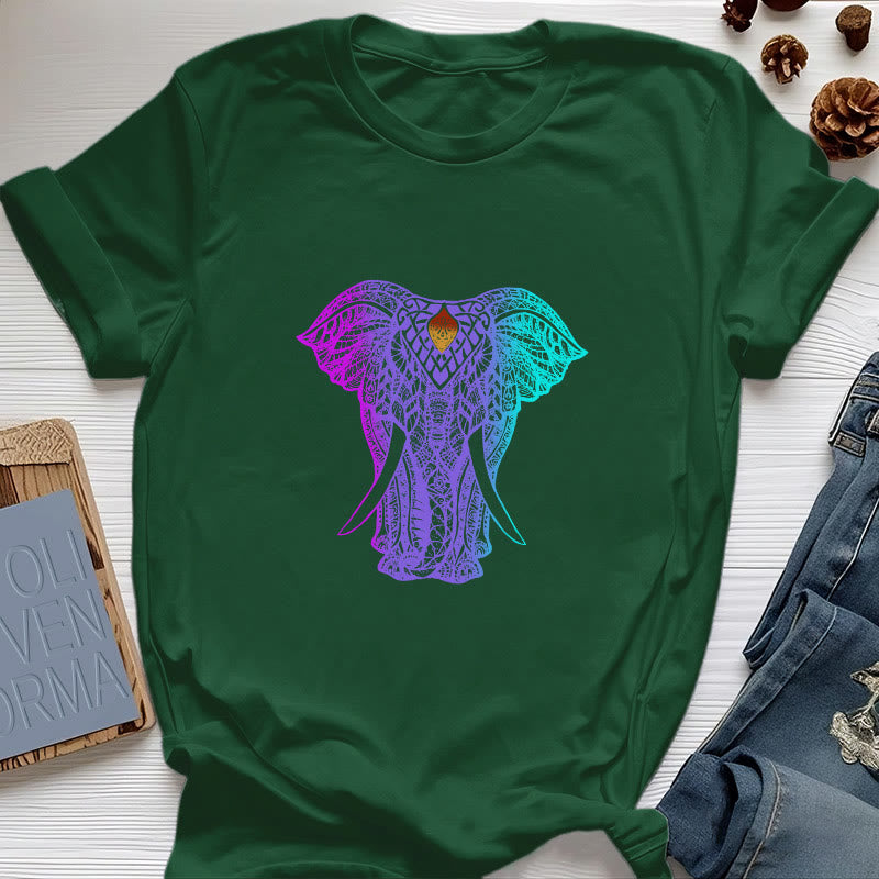 Camiseta de yoga con elefante y mandala de Olivenorma