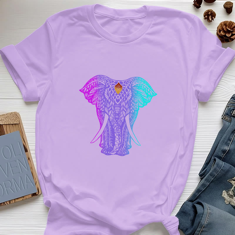 Camiseta de yoga con elefante y mandala de Olivenorma