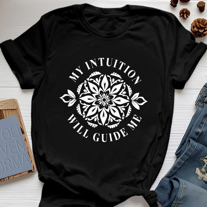 Olivenorma "MI INTUICIÓN ME GUÍA" Camiseta floral - Negro - 2XL - image 8