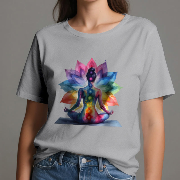 Olivenorma 7 Chakra Meditación Lotus Camiseta - image 9