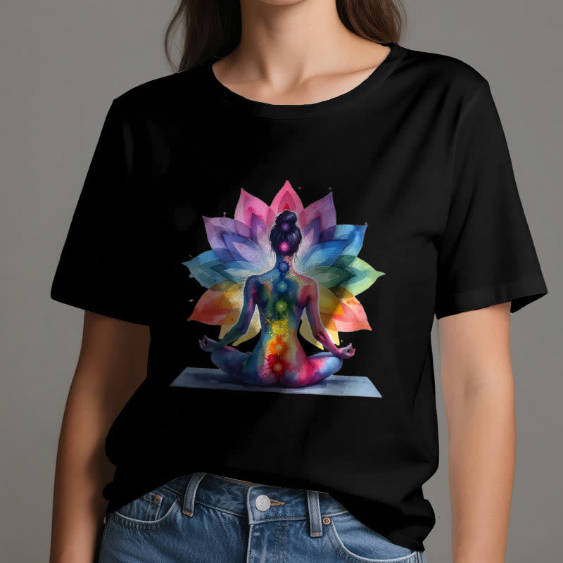 Olivenorma 7 Chakra Meditación Lotus Camiseta - image 7