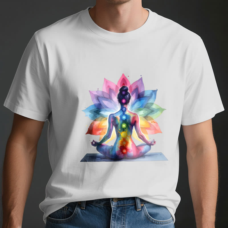 Olivenorma 7 Chakra Meditación Lotus Camiseta - image 4