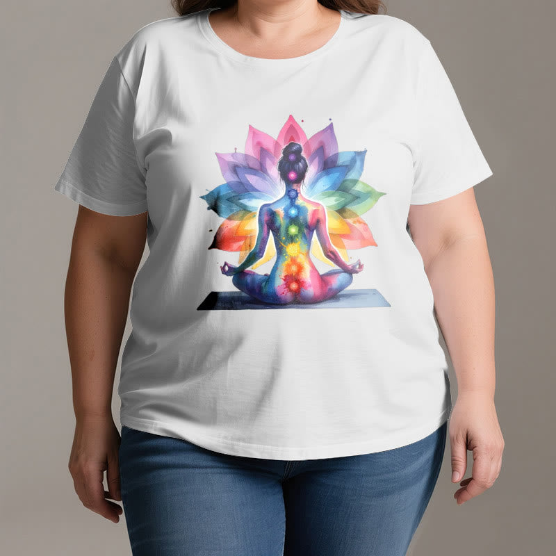 Olivenorma 7 Chakra Meditación Lotus Camiseta - image 3