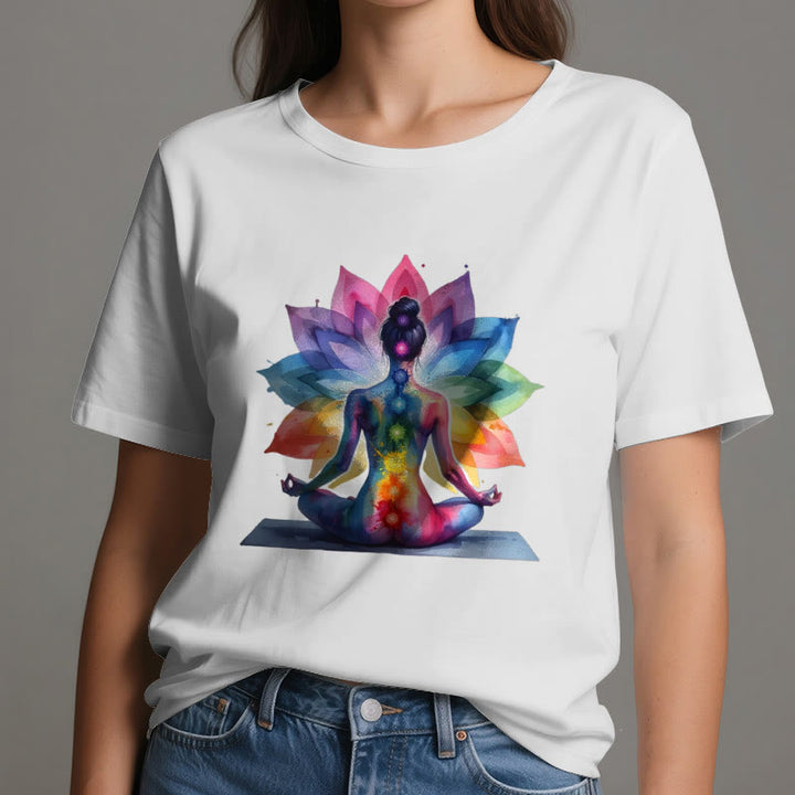 Olivenorma 7 Chakra Meditación Lotus Camiseta - image 2