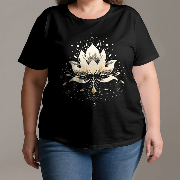 Camiseta de algodón puro con loto floreciente de Olivenorma - image 3