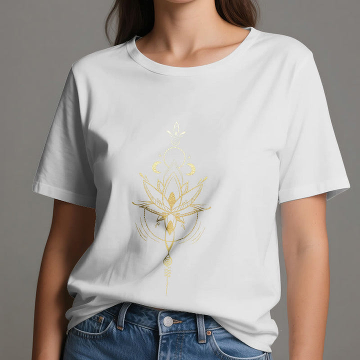 Camiseta de algodón Olivenorma con protección de loto y fases lunares - image 7