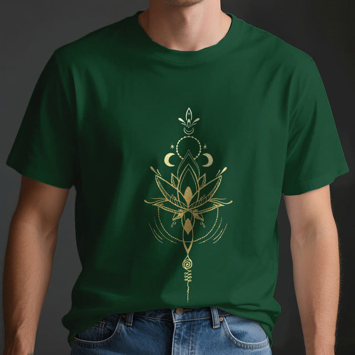 Camiseta de algodón Olivenorma con protección de loto y fases lunares - image 4