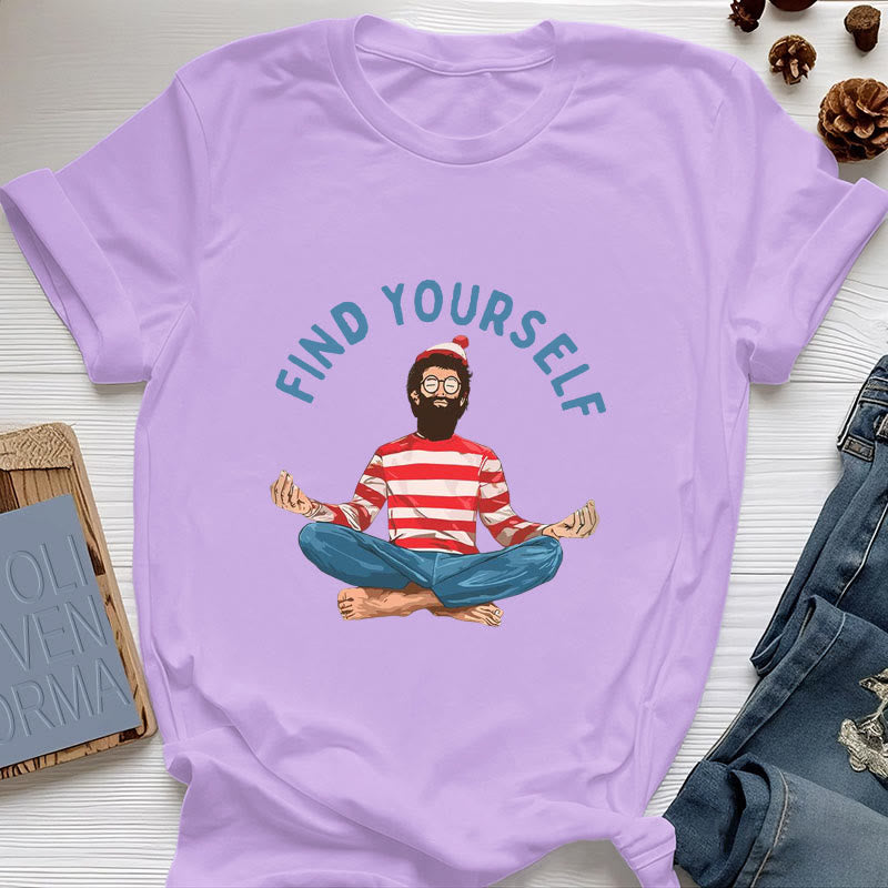 Olivenorma "Encuéntrate a ti mismo" Camiseta de algodón de meditación espiritual - Púrpura - 2XL - image 18