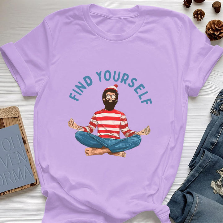 Olivenorma "Encuéntrate a ti mismo" Camiseta de algodón de meditación espiritual - Púrpura - 2XL - image 18