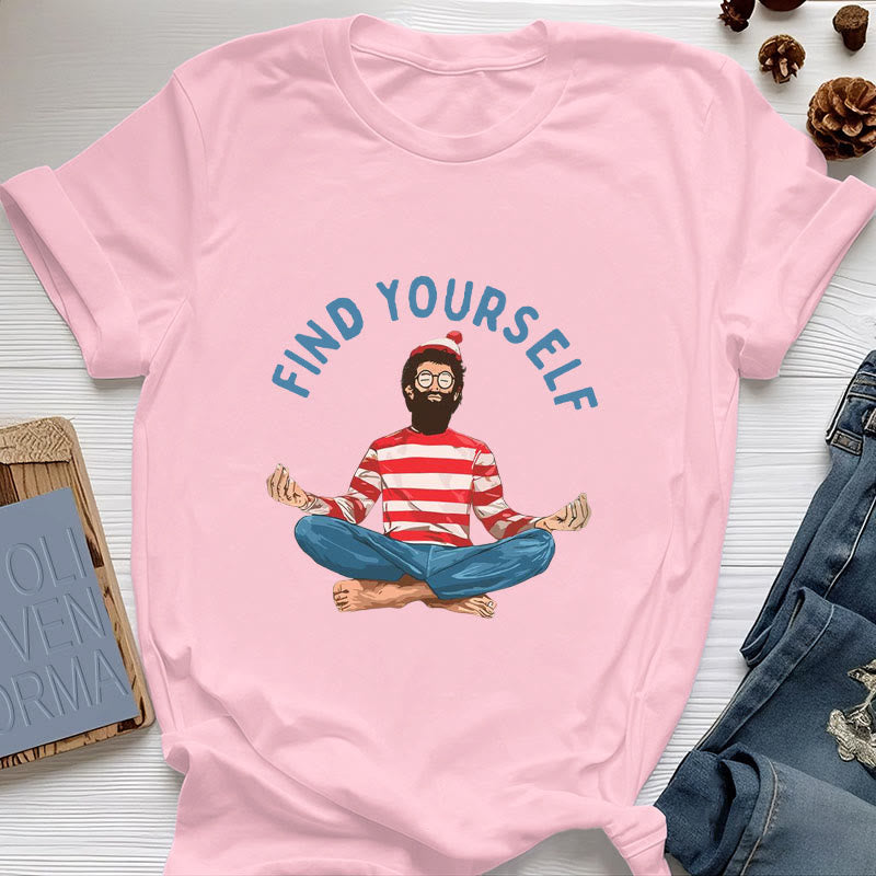 Olivenorma "Encuéntrate a ti mismo" Camiseta de algodón de meditación espiritual - Rosa - 2XL - image 16