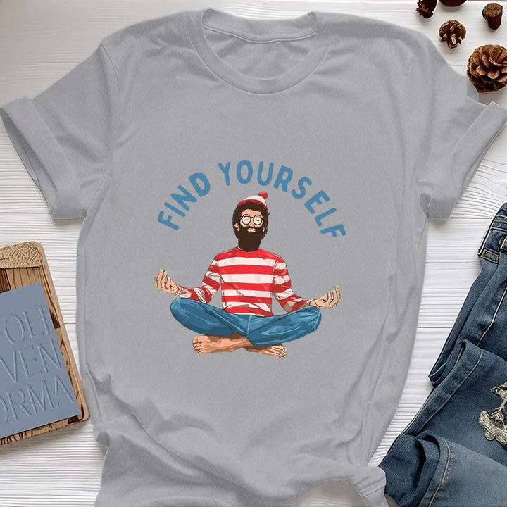 Olivenorma "Encuéntrate a ti mismo" Camiseta de algodón de meditación espiritual - Gris - 2XL - image 10