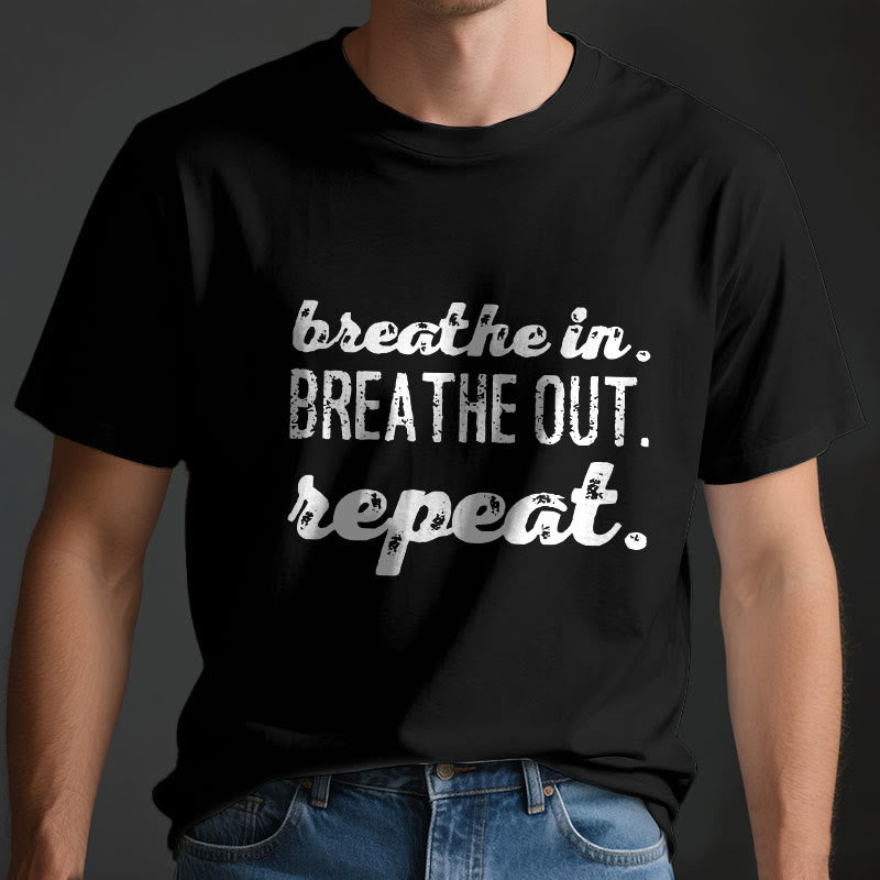 Camiseta de meditación espiritual Olivenorma "Inhala, exhala" - image 4