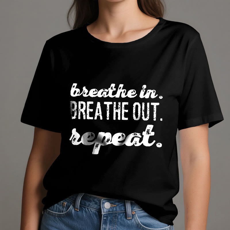 Camiseta de meditación espiritual Olivenorma "Inhala, exhala" - image 2